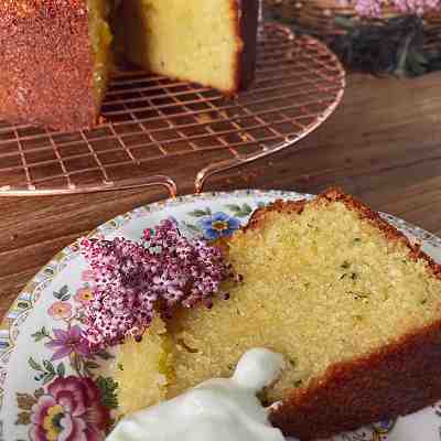 Elderflower, Lemon & Courgette Cake