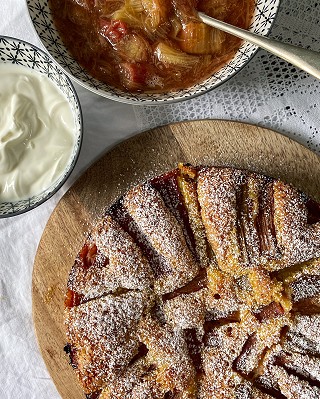 Rhubarb, Orange & Almond Cake