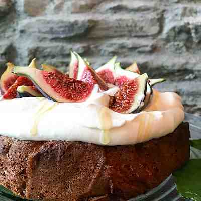 Fig Topped Hazelnut Brown Butter Cake