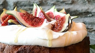 Fig Topped Hazelnut Brown Butter Cake