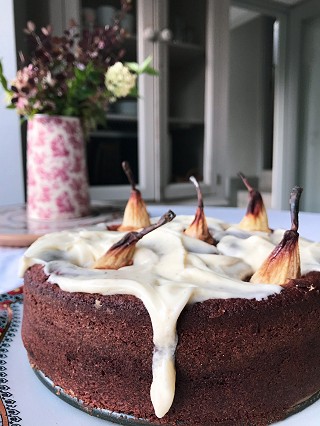 Pear, Ginger and Cardamon Cake