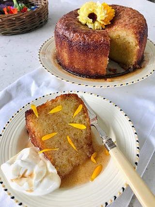 Orange & Marigold Flourless Cake
